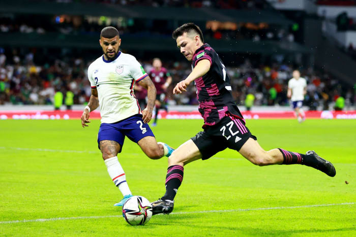 Mexico and the United States play in a World Cup Qualifier.
