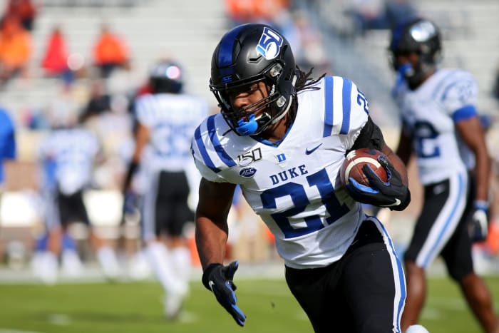 Duke running back Mataeo Durant in action.