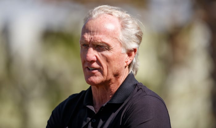 Legendary golfer Greg Norman speaks to the media in Saudi Arabia earlier in 2022.
