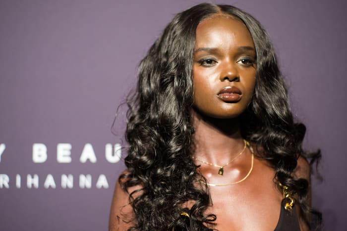THE BROOKLYN BOROUGH OF NEW YORK CITY, NY - SEPTEMBER 07: Duckie Thot attends Fenty Beauty by Rihanna Launch on September 7, 2017 in the Brooklyn borough of New York City, New York. (Photo by Steven Ferdman/Patrick McMullan via Getty Images)