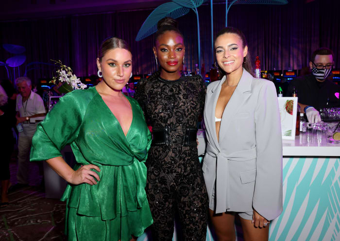 HOLLYWOOD, FLORIDA - JULY 23: (L-R) Meighan Wright, Tanaye White, and Ally Courtnall attend the Sports Illustrated Swimsuit celebration of the launch of the 2021 Issue at Seminole Hard Rock Hotel & Casino on July 23, 2021 in Hollywood, Florida. (Photo by Alexander Tamargo/Getty Images for Sports Illustrated Swimsuit)