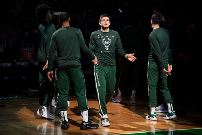 Bucks guard Grayson Allen during Game 7 of the series against the Boston Celtics on Sunday afternoon.