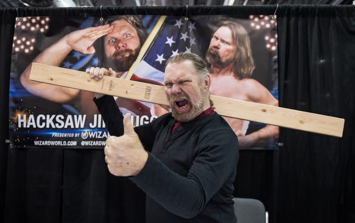 PHILADELPHIA, PA - JUNE 15: Professional wrestler 'Hacksaw' Jim Duggan attends the 2019 Wizard World Comic Con at Pennsylvania Convention Center on June 15, 2019 in Philadelphia, Pennsylvania. (Photo by Gilbert Carrasquillo/Getty Images)
