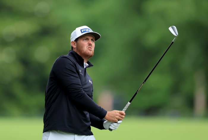 Mito Pereira plays in the third round of the PGA Championship on Saturday afternoon.