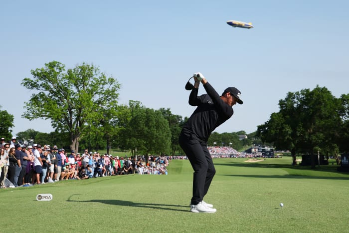 Mito Pereira of Chile plays in the final round of the PGA Championship on Sunday.