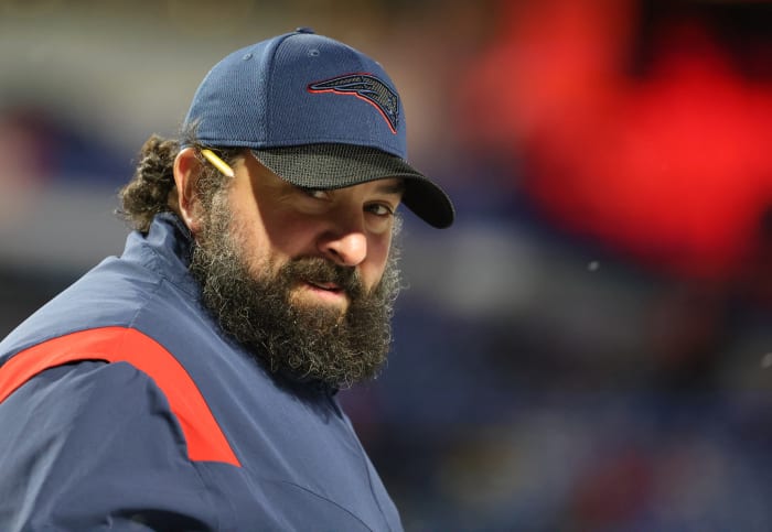 ORCHARD PARK, NY - DECEMBER 06: Senior Football Advisor Matt Patricia of the New England Patriots walks on the field before a game against the Buffalo Bills at Highmark Stadium on December 6, 2021 in Orchard Park, New York. (Photo by Timothy T Ludwig/Getty Images)