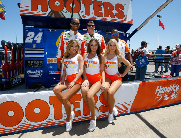 NASCAR's Hooters team prior to a race on Sunday.