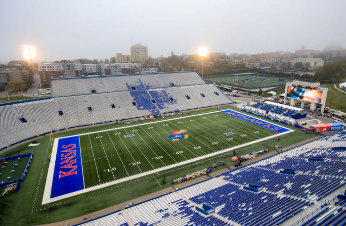 A general view of Kansas' football stadium.