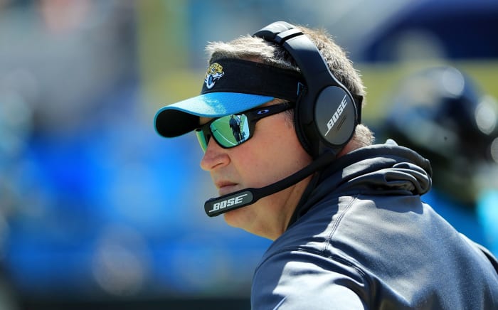 jaguars head coach doug marrone watches a game