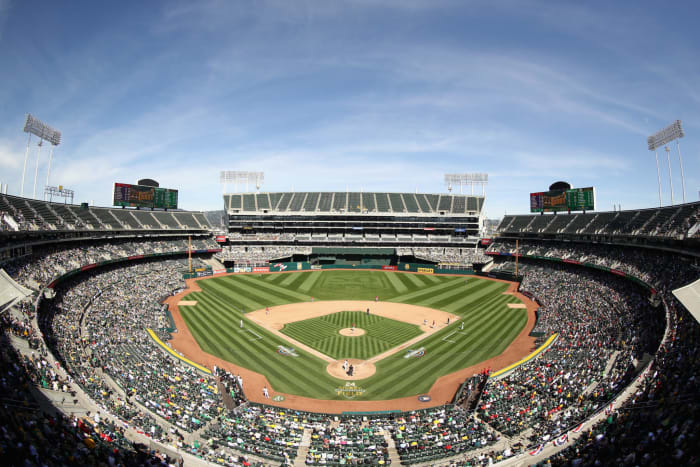 The Oakland A's baseball park.