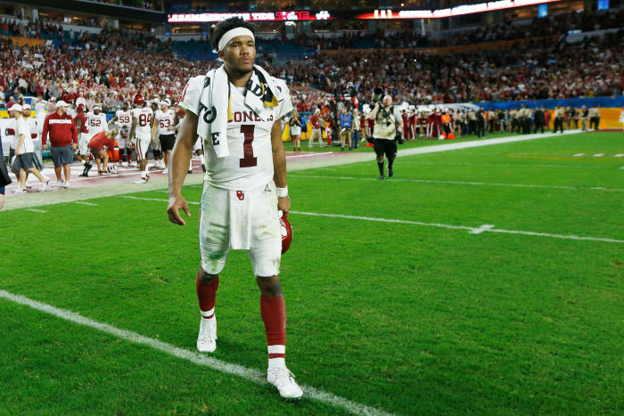 kyler murray walks off the field after the orange bowl