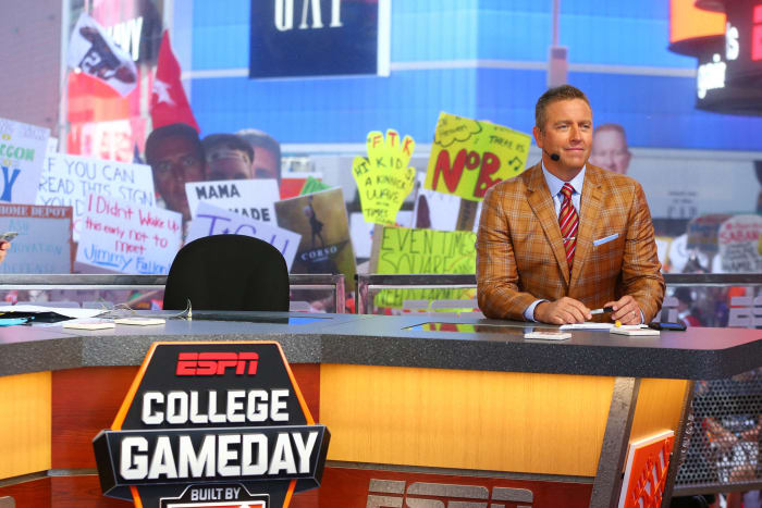 Kirk Herbstreit on the set of ESPN's College GameDay