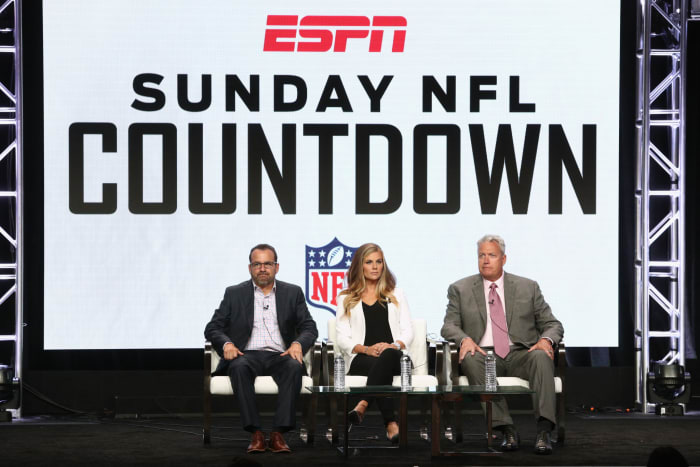 ESPN's Sunday NFL Countdown crew onstage.