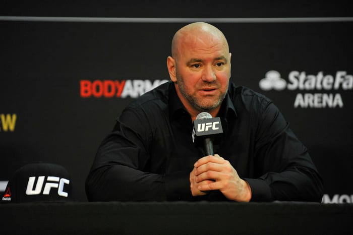 Dana White speaking to the media.