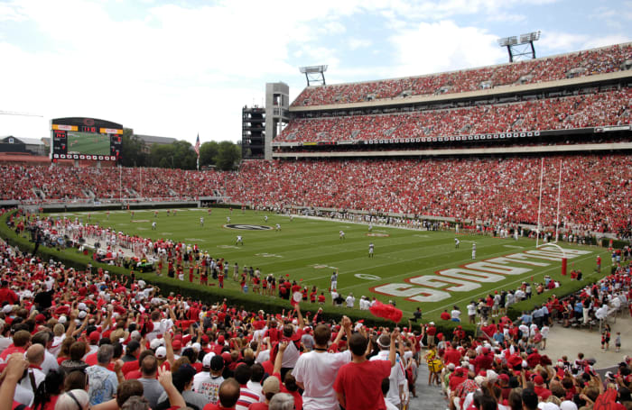 A general view of the Georgia Bulldog's football field.