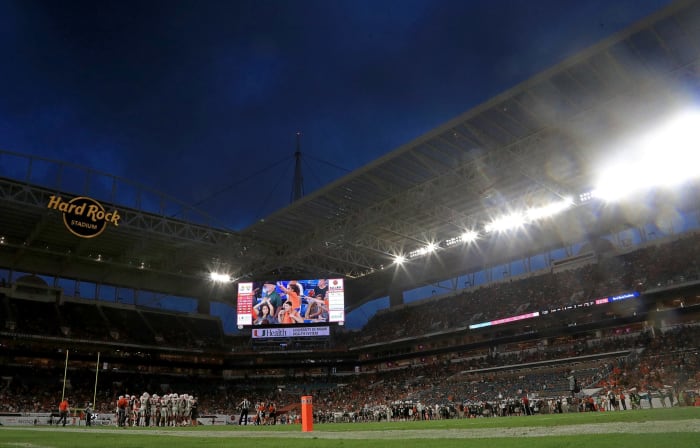 A look at the sky during a Miami-Syracuse game.