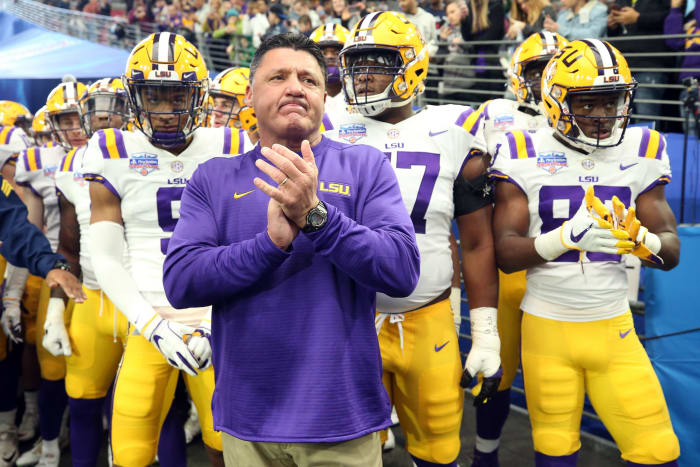 LSU head coach Ed Orgeron before the college football bowl game.