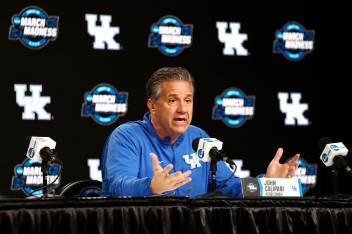 Kentucky head coach John Calipari speaks to the media.