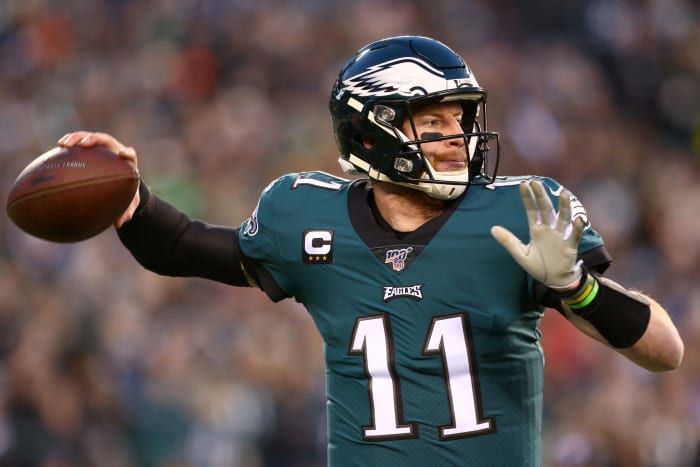 Eagles quarterback Carson Wentz against Seattle.