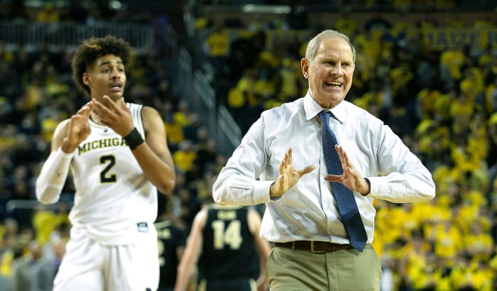 michigan basketball head coach john beilein during a game