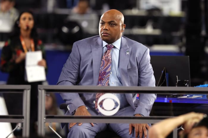 NBA legend Charles Barkley at the Final Four watching his alma mater Auburn against Virginia.