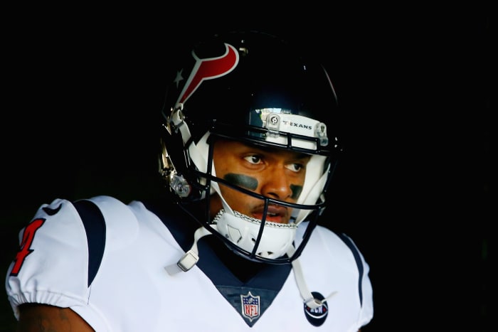 A closeup of Houston Texans QB Deshaun Watson.
