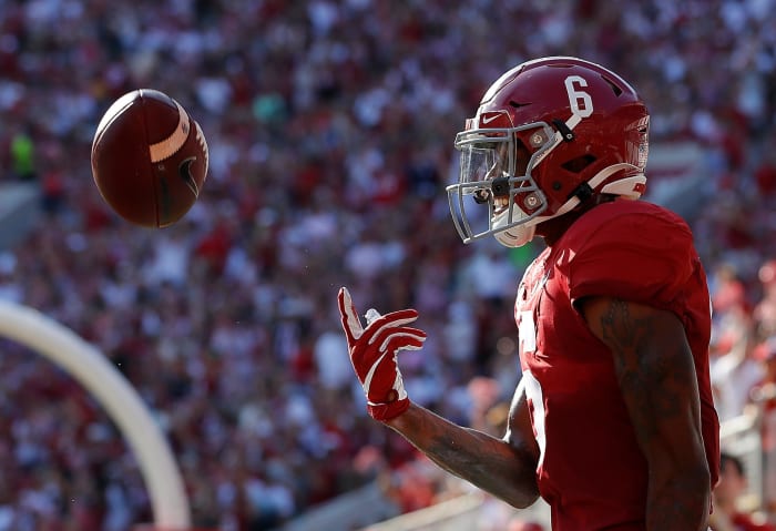 Alabama wide receiver DeVonta Smith against Ole Miss. The star WR is a top NFL Draft hopeful.