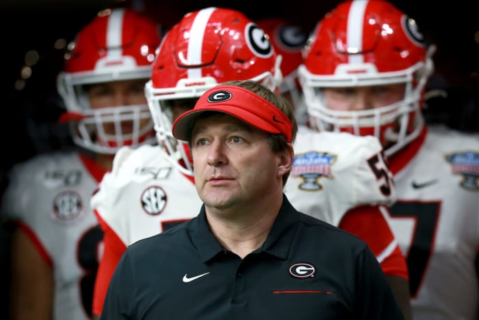Georgia football coach Kirby Smart before the Sugar Bowl in New Orleans.