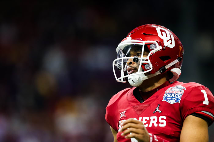 Jalen Hurts during the College Football Playoff semifinal.