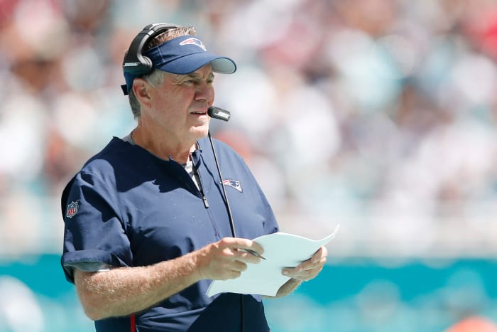 New England Patriots head coach Bill Belichick in Miami.