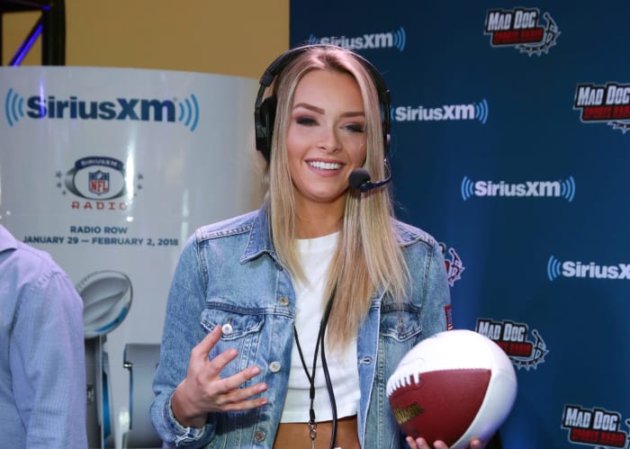 Camille Kostek at the Super Bowl.