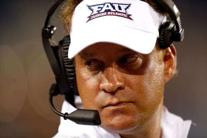 A closeup of Lane Kiffin.