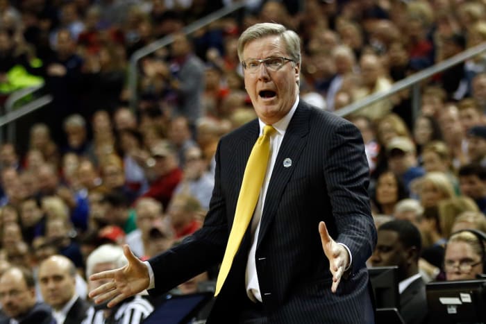 Fran McCaffrey reacts to a call.
