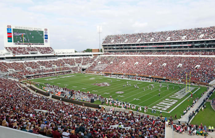 A general view of Mississippi State's football field.