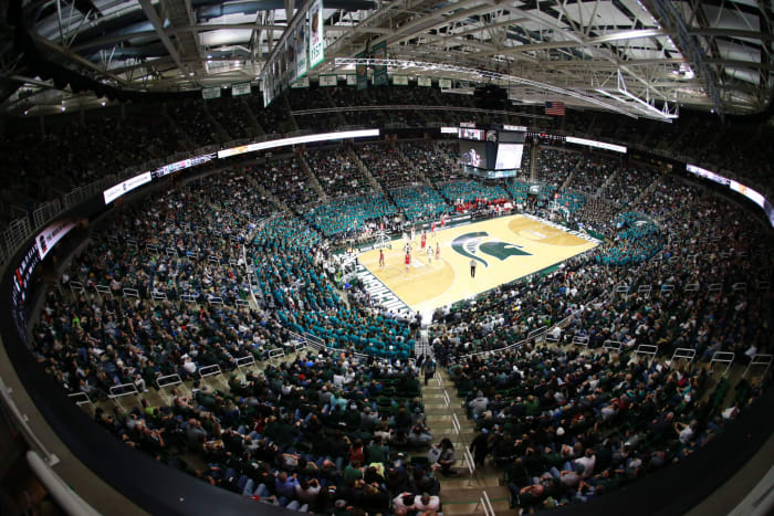 A general view of Michigan State's basketball court.