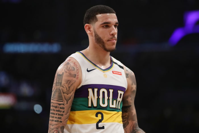 Lonzo Ball on the basketball court.