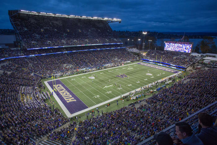 General view of Husky Stadium.