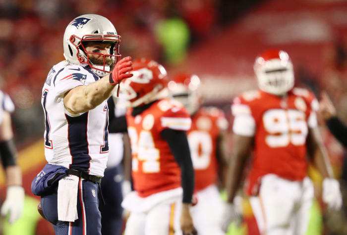 New England Patriots receiver julian edelman during the afc championship game against the Kansas City Chiefs in 2019.