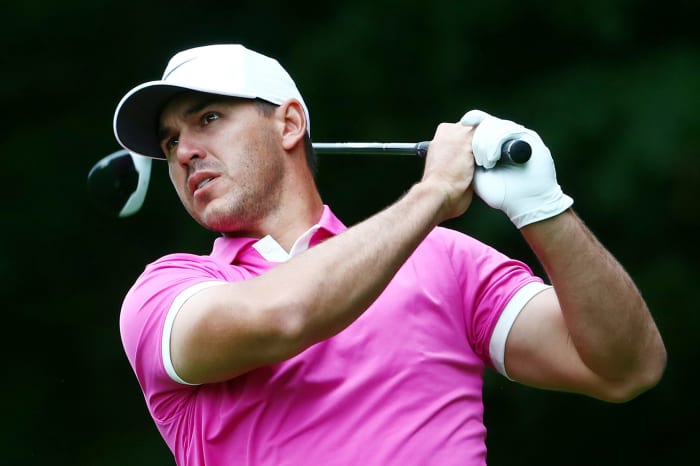 Brooks Koepka driving the ball.