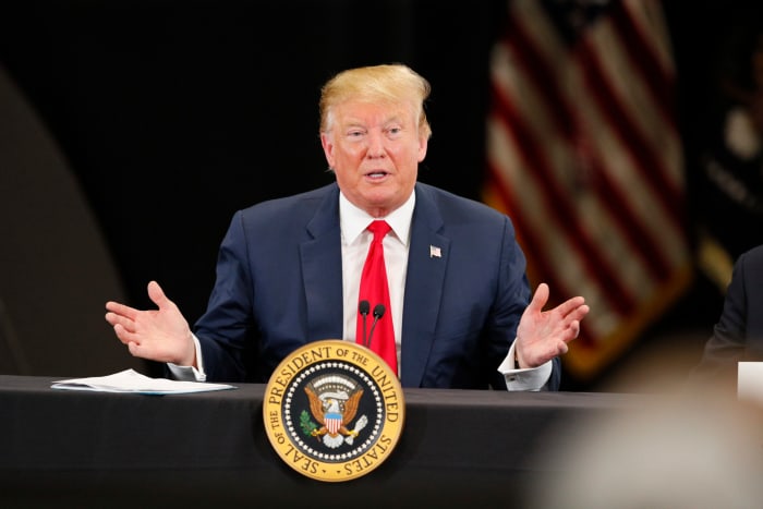 president trump speaks at an event