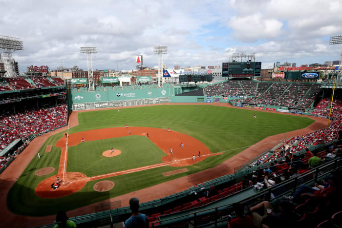 General view of Fenway Park during a Red Sox game.
