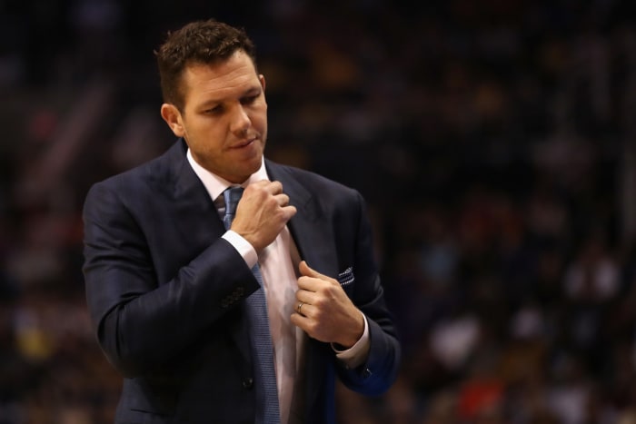lakers head coach luke walton during a game