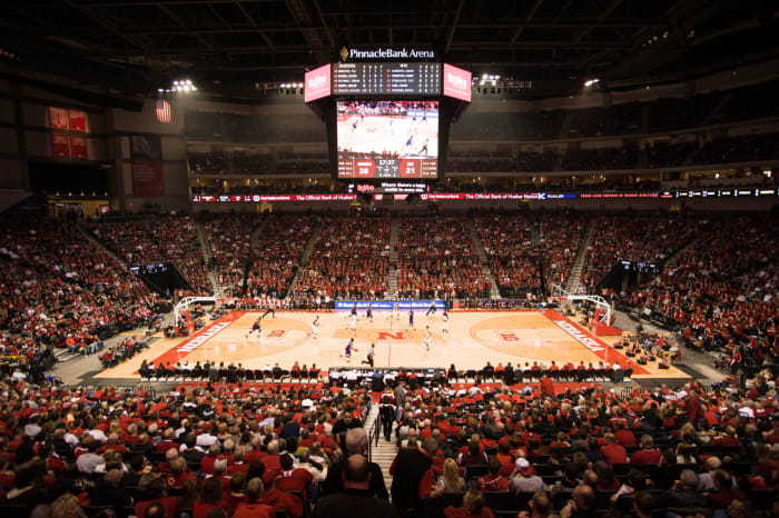 General view of Nebraska basketball's Pinnacle Bank Arena.