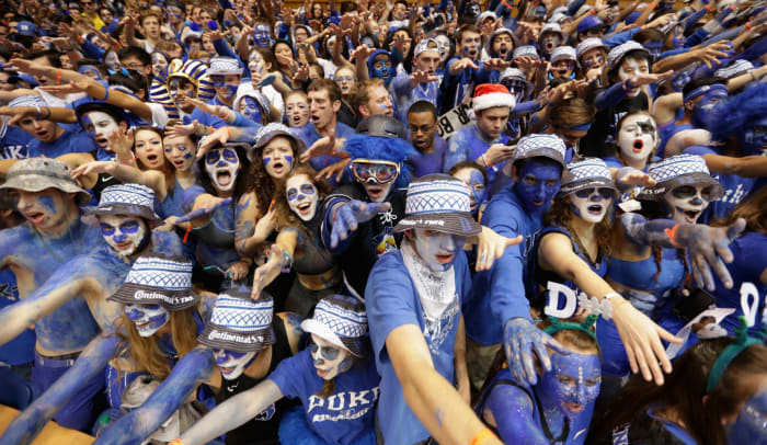 Duke fans get riled up for a game.