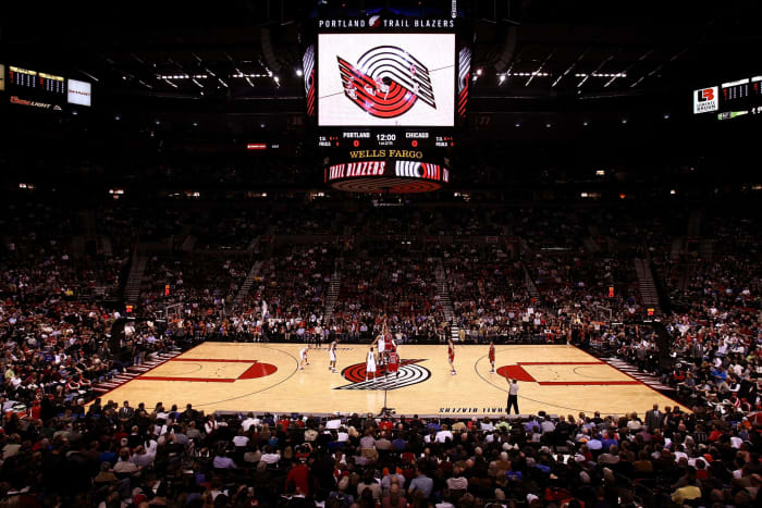 A general view of the Portland Trailblazers arena.