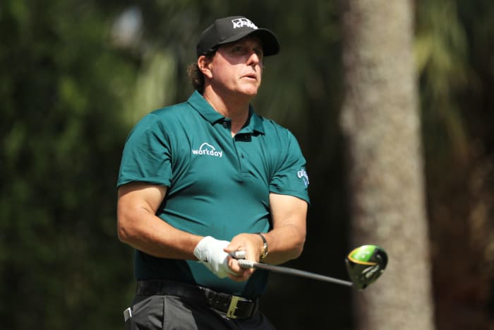 A closeup of Phil Mickelson.