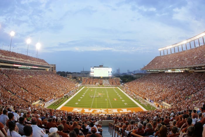 An interior view of the Texas Longhorns stadium.