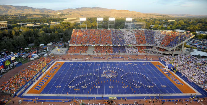 A general view of Boise State's blue field.