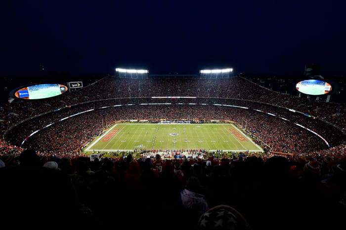 A general view of the Kansas City Chiefs stadium.