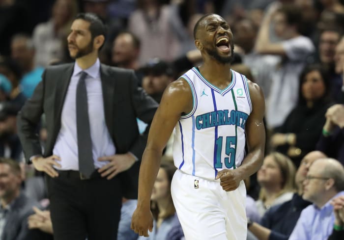 Kemba Walker celebrating during a game.